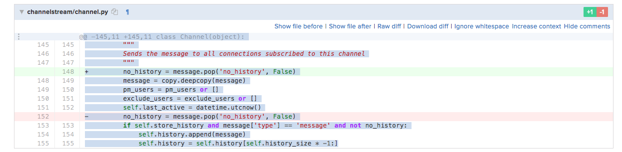 RhodeCode Diffs example