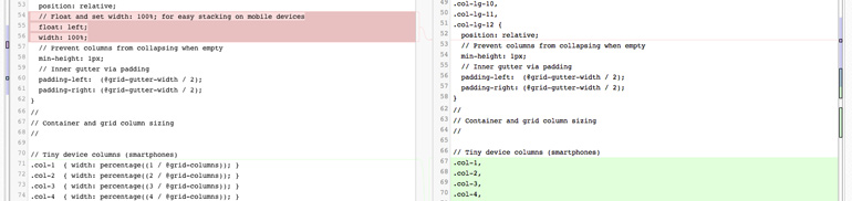 Screenshot side-by-side diff